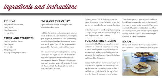 Recipe Booklet